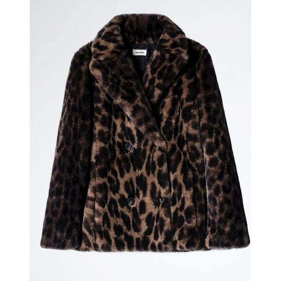 Zadig & Voltaire Miller Leopard Print Faux Fur Coat Women's $498 Sz S, NWT! - Picture 1 of 6
